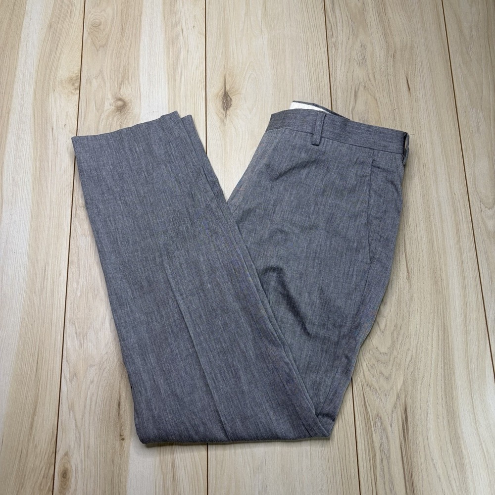J.Crew Ludlow Slim Fit Dress Pants Gray Mens Size 32x30 100% Wool Stretch